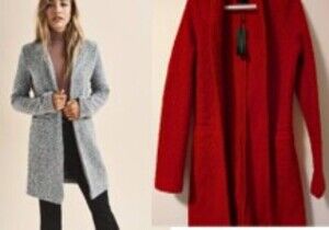 Dynamite Teddy Red Boucle Jacket Size SMALL NWT